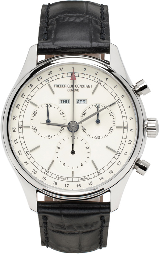 Photo: Frédérique Constant Silver & Black Classics Quartz Chronograph Triple Calendar Watch