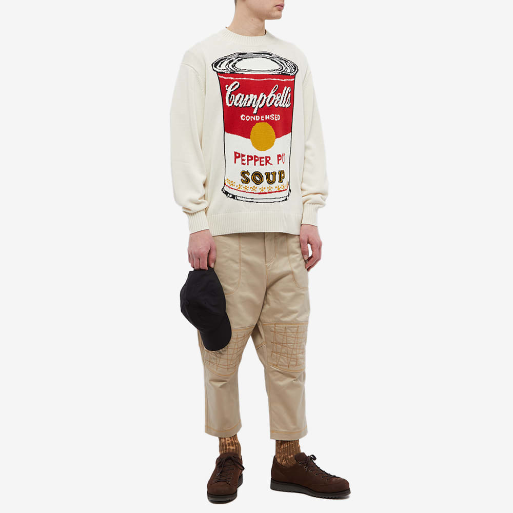 Junya Watanabe MAN x Warhol Campbell's Soup Crew Knit in Off White