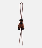 Loewe Horse beaded leather-trimmed wool bag charm