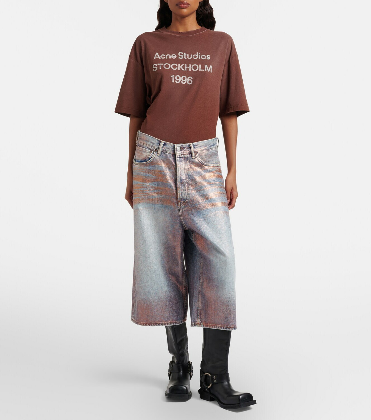 Acne Studios Coated denim culottes