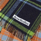 Acne Studios Men's Vorata Patchwork Tartan Scarf in Blue/Green/Orange