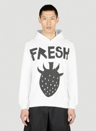 Comme des Garçons SHIRT - x Brett Westfall Strawberry Hooded Sweatshirt in White