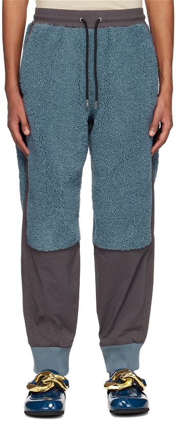 Photo: JW Anderson Blue & Gray Colorblock Sweatpants