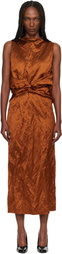 Lanvin Orange Back Cape Maxi Dress