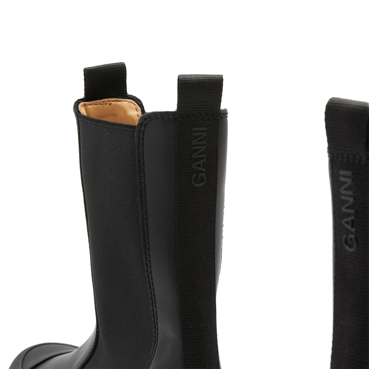GANNI Women's Cleated Mid Chelsea Boot in Black