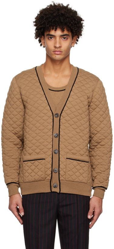 Photo: Ernest W. Baker Tan Quilted Cardigan