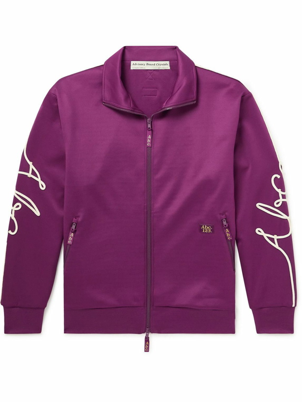 Photo: Abc. 123. - Logo-Appliquéd Jersey Track Jacket - Purple