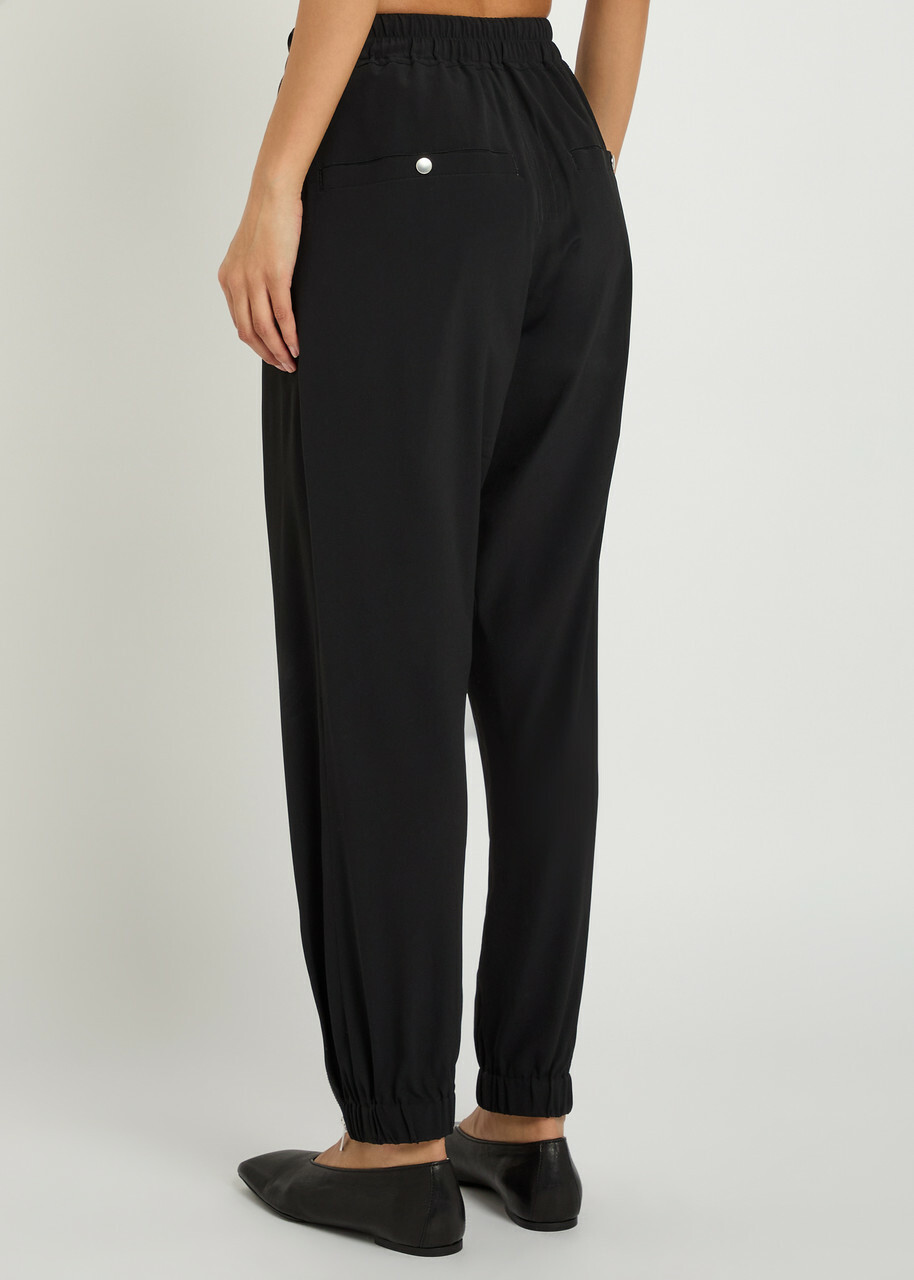 Rick Owens Tectual Tapered-leg Crepe Trousers Black