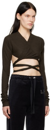 Ludovic de Saint Sernin Brown Cache Cœur Long Sleeve T-Shirt