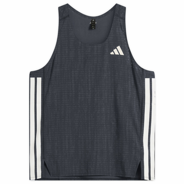 Photo: Adidas Men's Adizero Singlet Vest in Carbon/Black