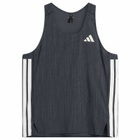 Adidas Men's Adizero Singlet Vest in Carbon/Black
