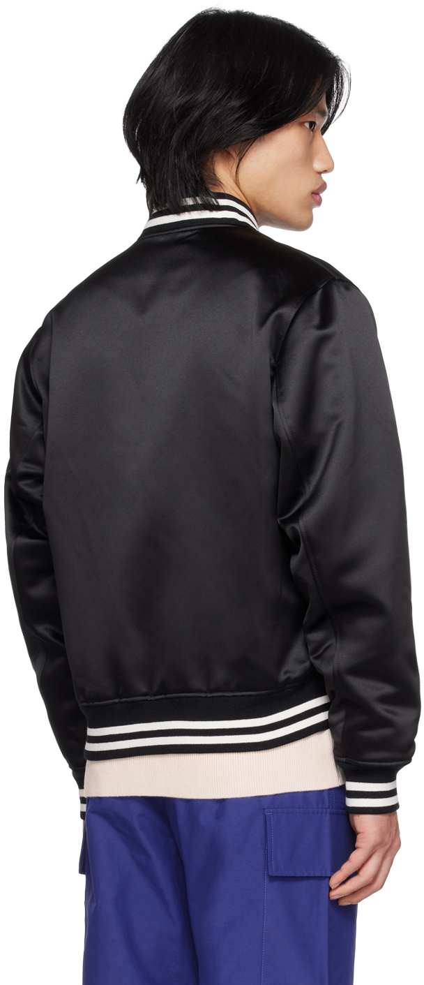 Maison Kitsuné Black Fox Head Bomber Jacket
