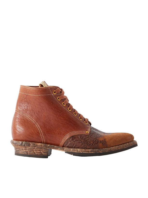 Photo: Visvim - Brigadier Distressed Lace-Up Leather Boots - Brown