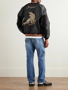 KAPITAL - Souvenir Embroidered Organza Bomber Jacket - Black