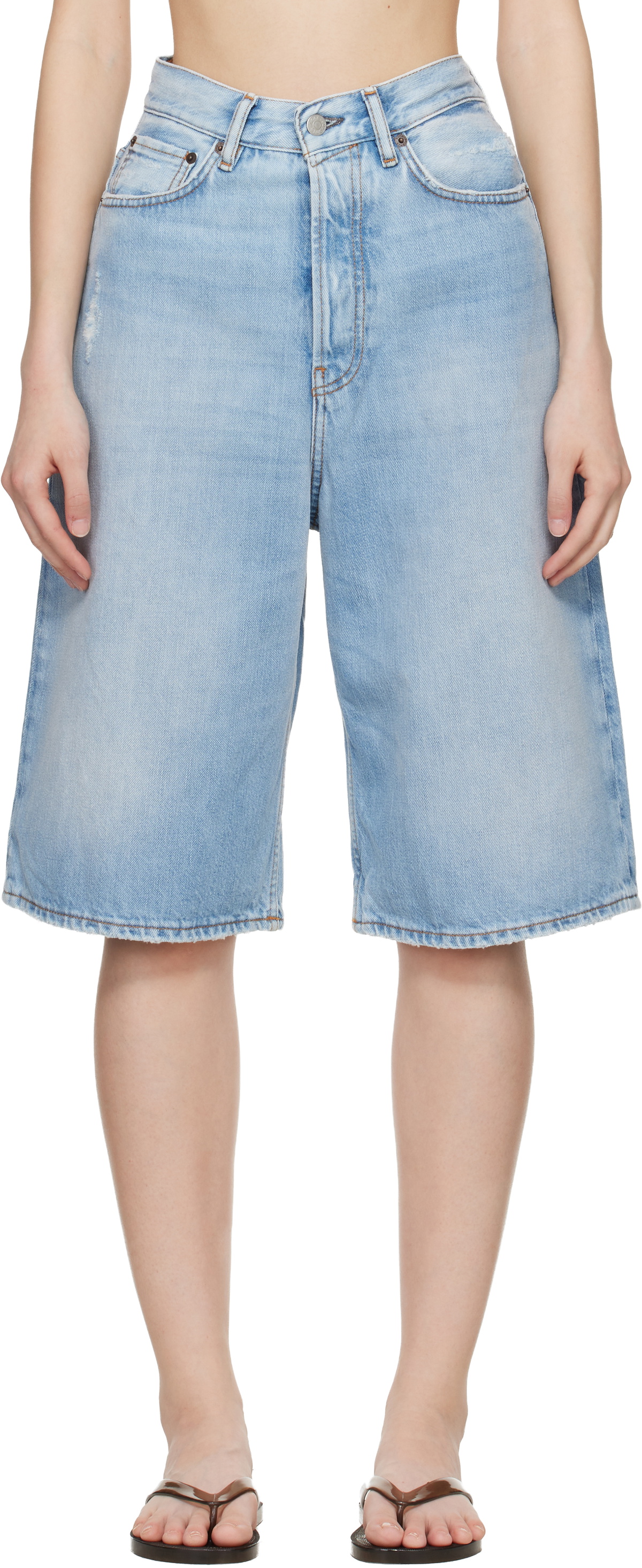 Acne Studios Blue Loose Fit Denim Shorts