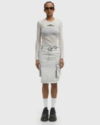 032c MY OWN MIND FRAYED DENIM SKIRT Grey Women