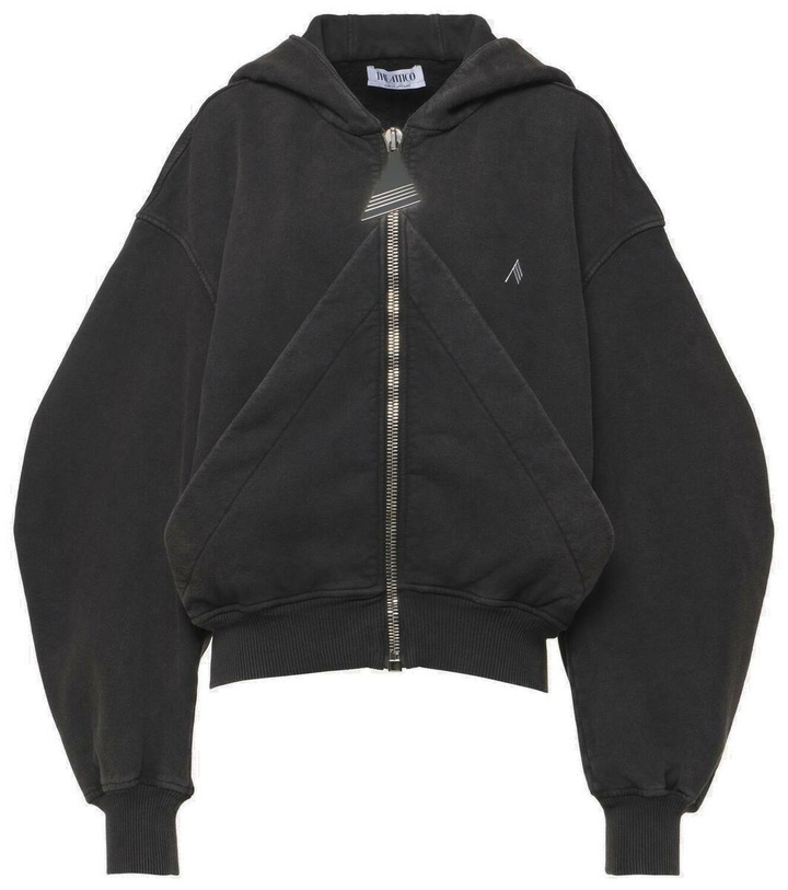 Photo: The Attico Logo cotton jersey zip-up hoodie