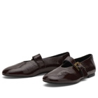 Vagabond Shoemakers Women's Vagabond Aleya Patent Leather Buckle Ballet in Chocolate