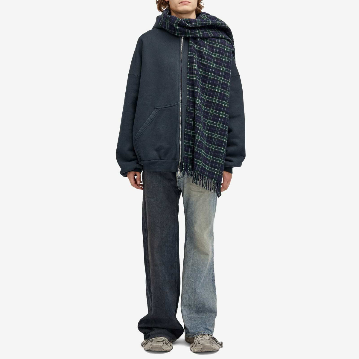 Balenciaga Men's Fifty-Fifty Jeans in Grey/Outback Blue Balenciaga