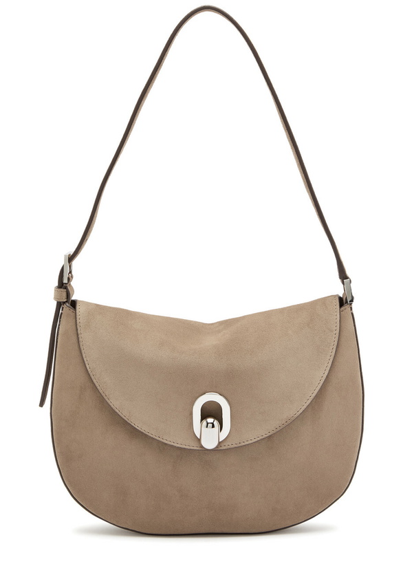 Photo: Savette Tondo Small Suede Shoulder bag - Taupe - One Size