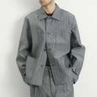 Applied Art Forms Men's Herringbone Chore Jacket in Raw Denim