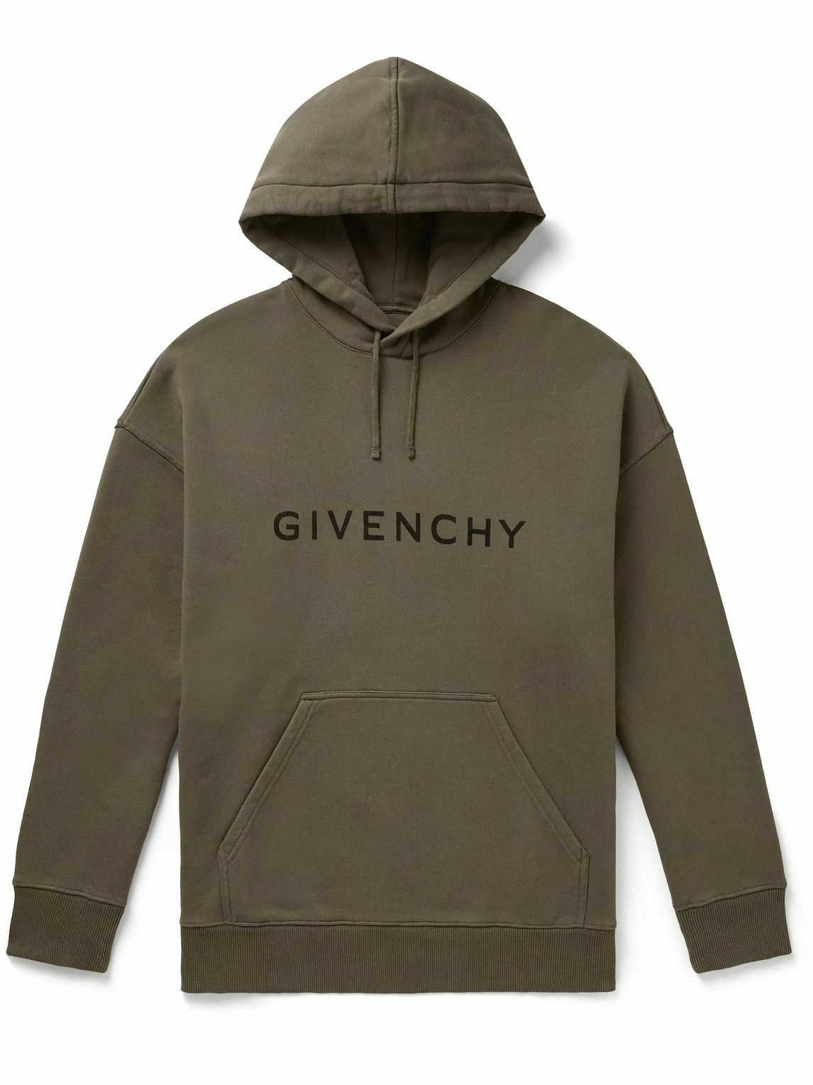Photo: Givenchy - Archetype Logo-Print Cotton-Jersey Hoodie - Green