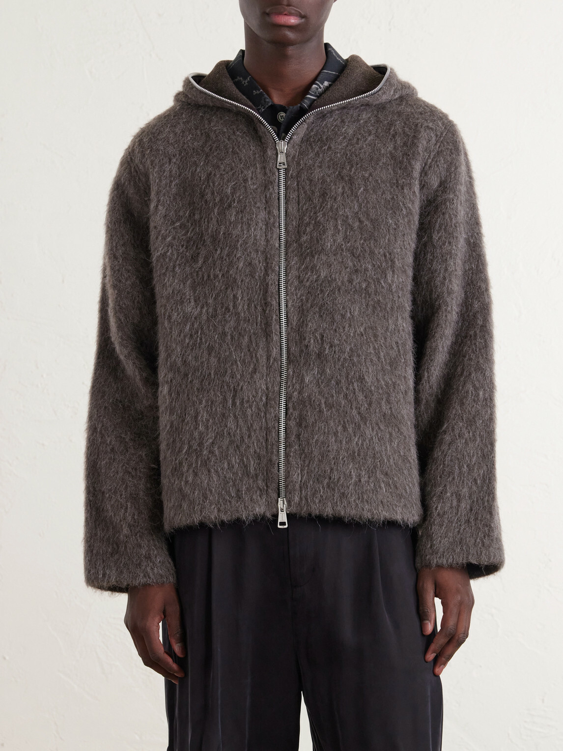 Our Legacy - Brushed-Knit Zip-Up Hoodie - Brown