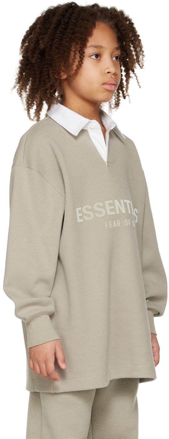 Essentials Kids Gray Button Polo