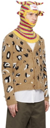 Charles Jeffrey LOVERBOY Yellow & Red Mohair Croco Balaclava
