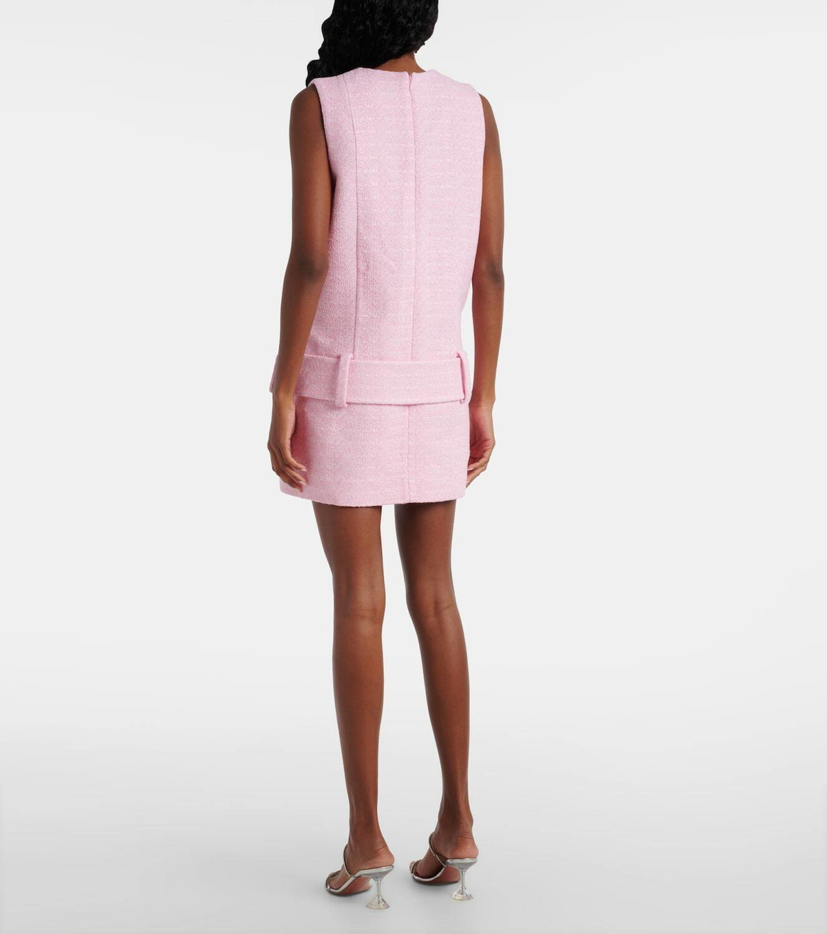 Patou Belted cotton tweed minidress