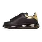 Alexander McQueen Black and Gold Clear Sole Oversized Sneakers