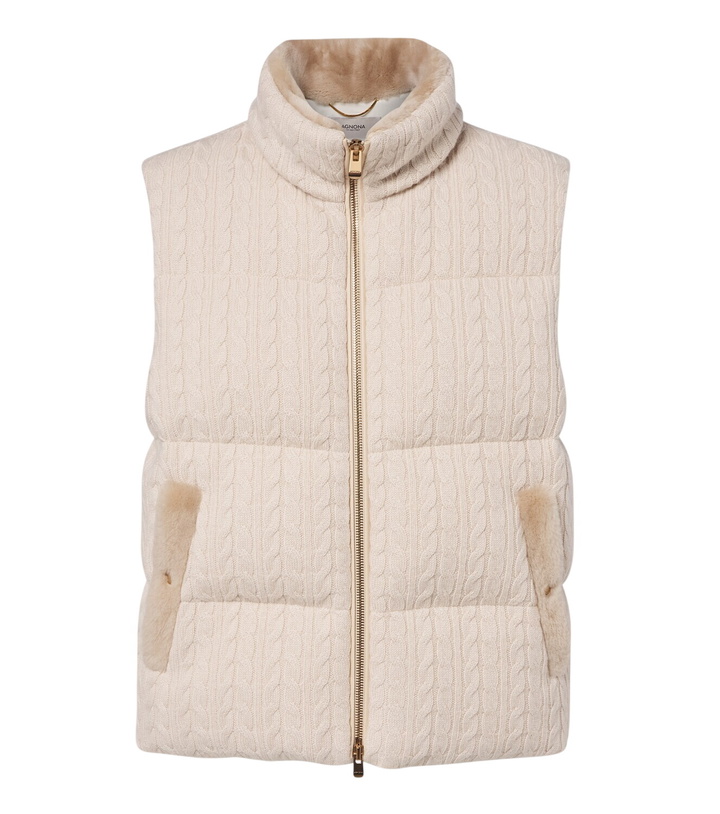 Photo: Agnona Cable-knit cashmere puffer vest