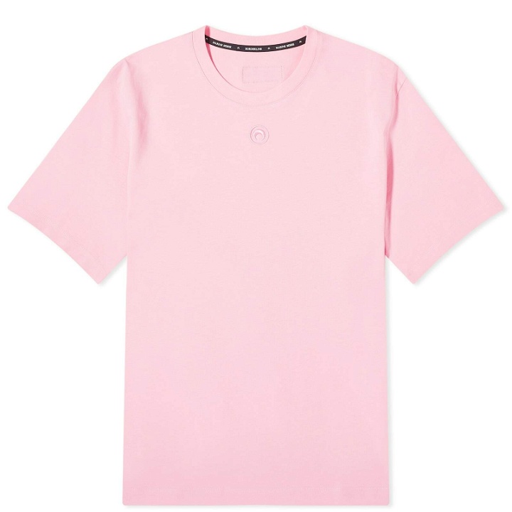 Photo: Marine Serre Women's Organic Cotton Jersey Plain T-Shirt in Pink