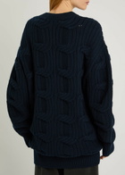 Stella Mccartney Cable-knit Wool Cardigan Navy