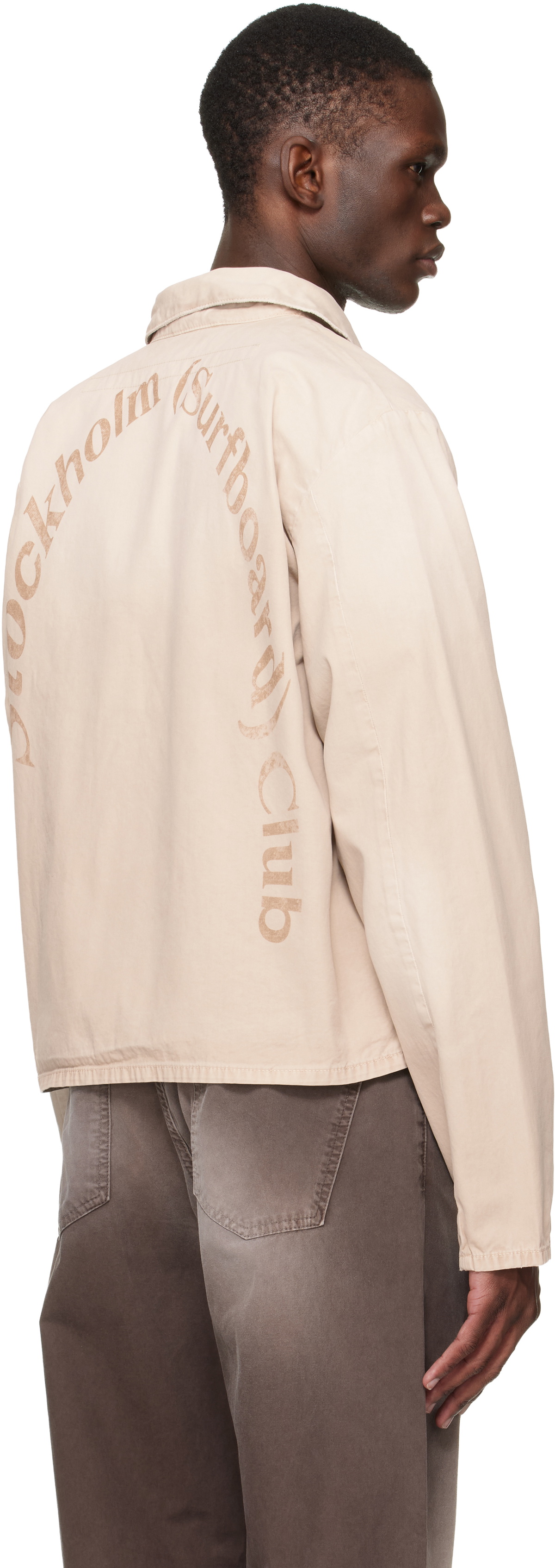 Stockholm (Surfboard) Club Beige Cotton Logo Jacket