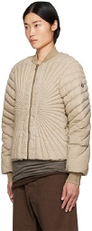 Rick Owens Taupe Moncler Edition Radiance Down Jacket