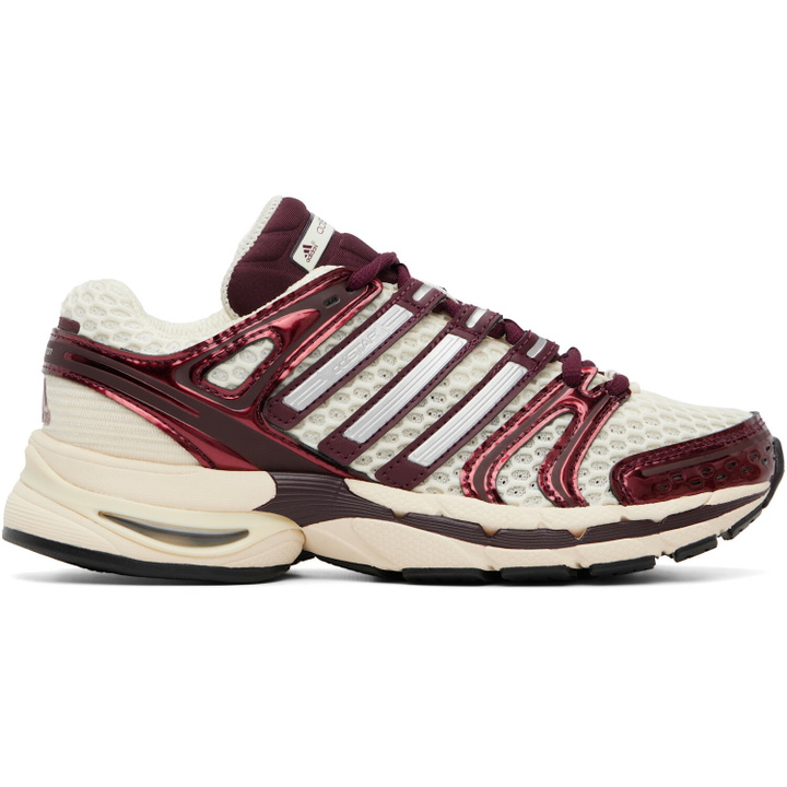 Photo: adidas Originals White & Burgundy Adistar Control 5 Sneakers