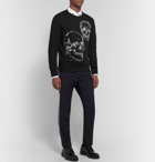 Alexander McQueen - Embroidered Loopback Cotton-Jersey Sweatshirt - Men - Black