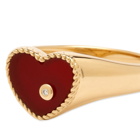 Yvonne Léon Women's Baby Heart Signet Ring in Red Agate/9K Gold