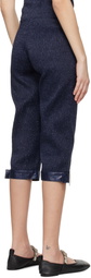 SUPER YAYA Navy Pantacourt With Belts Trousers