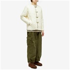 Taion Men's x Beams Lights Reversible Inner Down Jacket in Off White/Sage