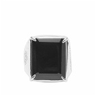 Ambush Men's Square Cut Stone Ring in Black