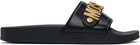 Moschino Black Lettering Logo Pool Slides