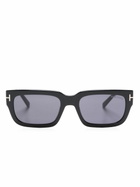 TOM FORD Eyewear Black Ezra Rectangle-Frame Sunglasses