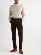 Brioni - Cashmere and Silk-Blend Bouclé Mock-Neck Sweater - Neutrals