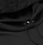 SAINT LAURENT - Slim-Fit Logo-Print Loopback Cotton-Jersey Hoodie - Black