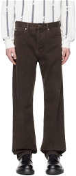 Ferragamo Brown Five-Pocket Jeans