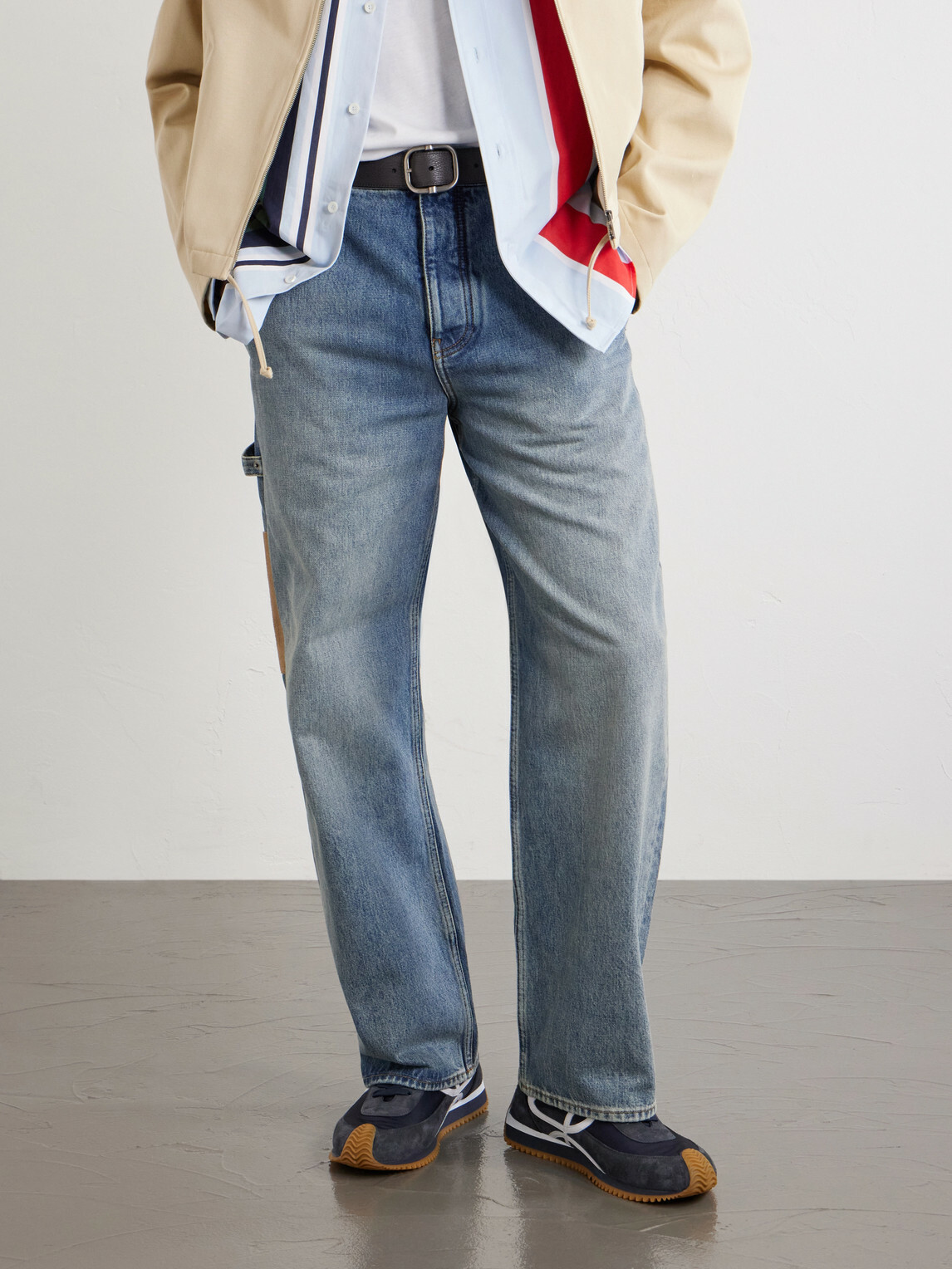 LOEWE - Flow Runner 2.0 Suede-Trimmed Shell Sneakers - Blue
