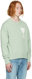 AMI Paris Green Ami de Cœur Sweater