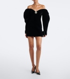 David Koma Off-shoulder velvet minidress